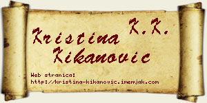Kristina Kikanović vizit kartica
